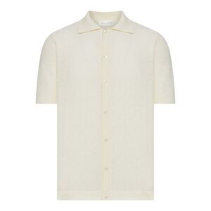 Roberto Collina Men Perforated Knit Shirt With Classic Collar